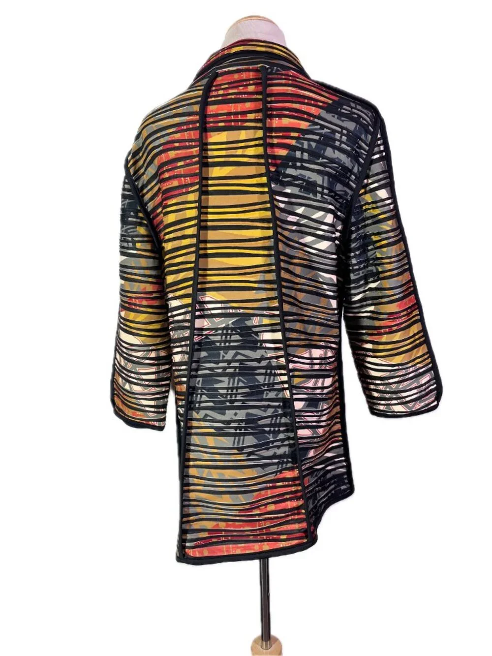 Multiples Size L Textured Striped Knit Jacket Autumn Colors